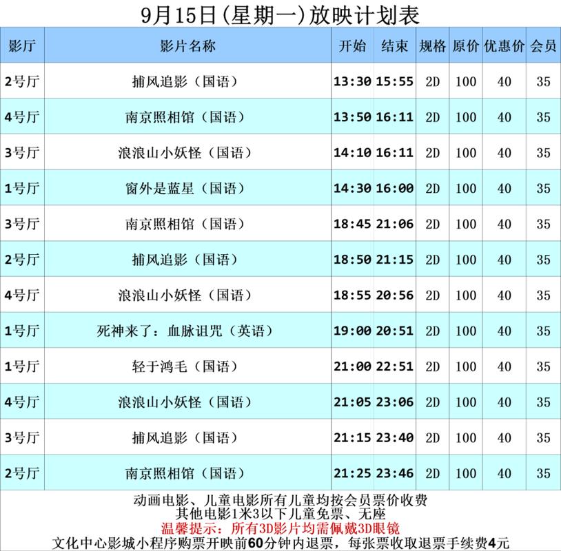 今日热映电影时间表(2025最新排片/场次查询/全网票价对比)